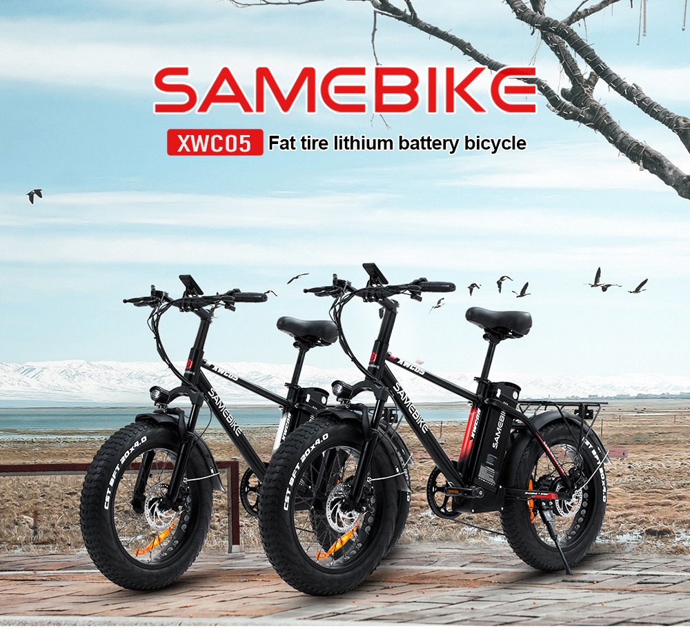 SAMEBIKE XWC05 Electric Mountain Bike 20'' Tire 750W Brushless Geared Motor 13Ah Battery 35km/h Max Speed - Silver