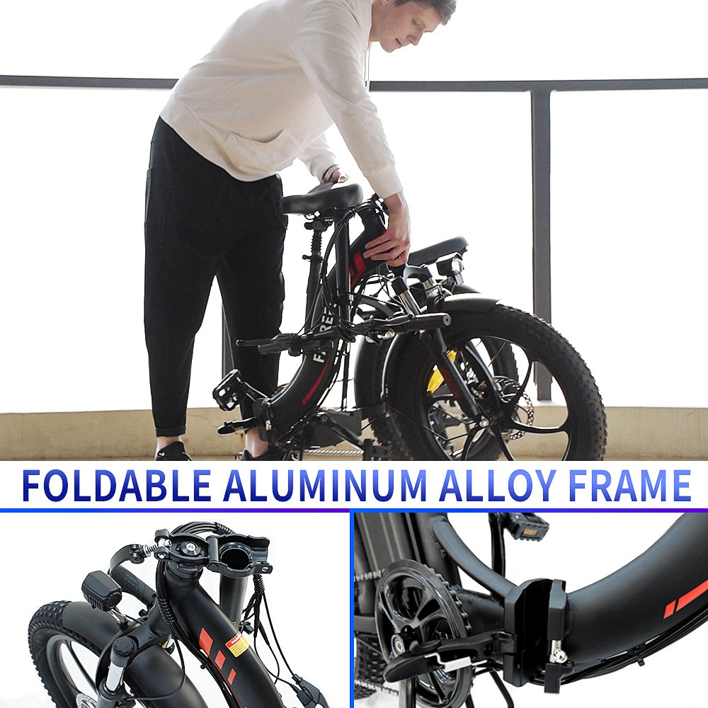 Ηλεκτρικό ποδήλατο FAFREES F20 Ηλεκτρονικό ποδήλατο 20 ιντσών αναδιπλούμενο πλαίσιο 7 ταχυτήτων με αφαιρούμενη μπαταρία λιθίου 15AH - Μαύρο