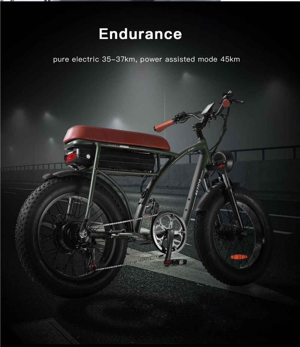 BEZIOR XF001 Retro Electric Bike 1000W 12,5Ah 48V 20 Inch Green