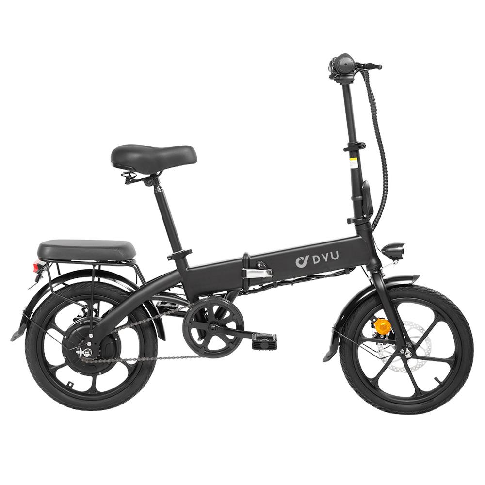 DYU A1F elektromos kerékpár 16 hüvelykes 250 W-os motor 36V 7,5AH 25Km/h sebesség fekete