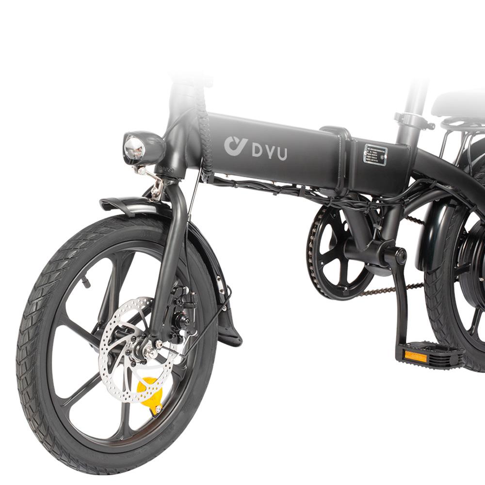 DYU A1F elektrische fiets 16 inch 250 W motor 36 V 7,5 Ah 25 km/u snelheid zwart