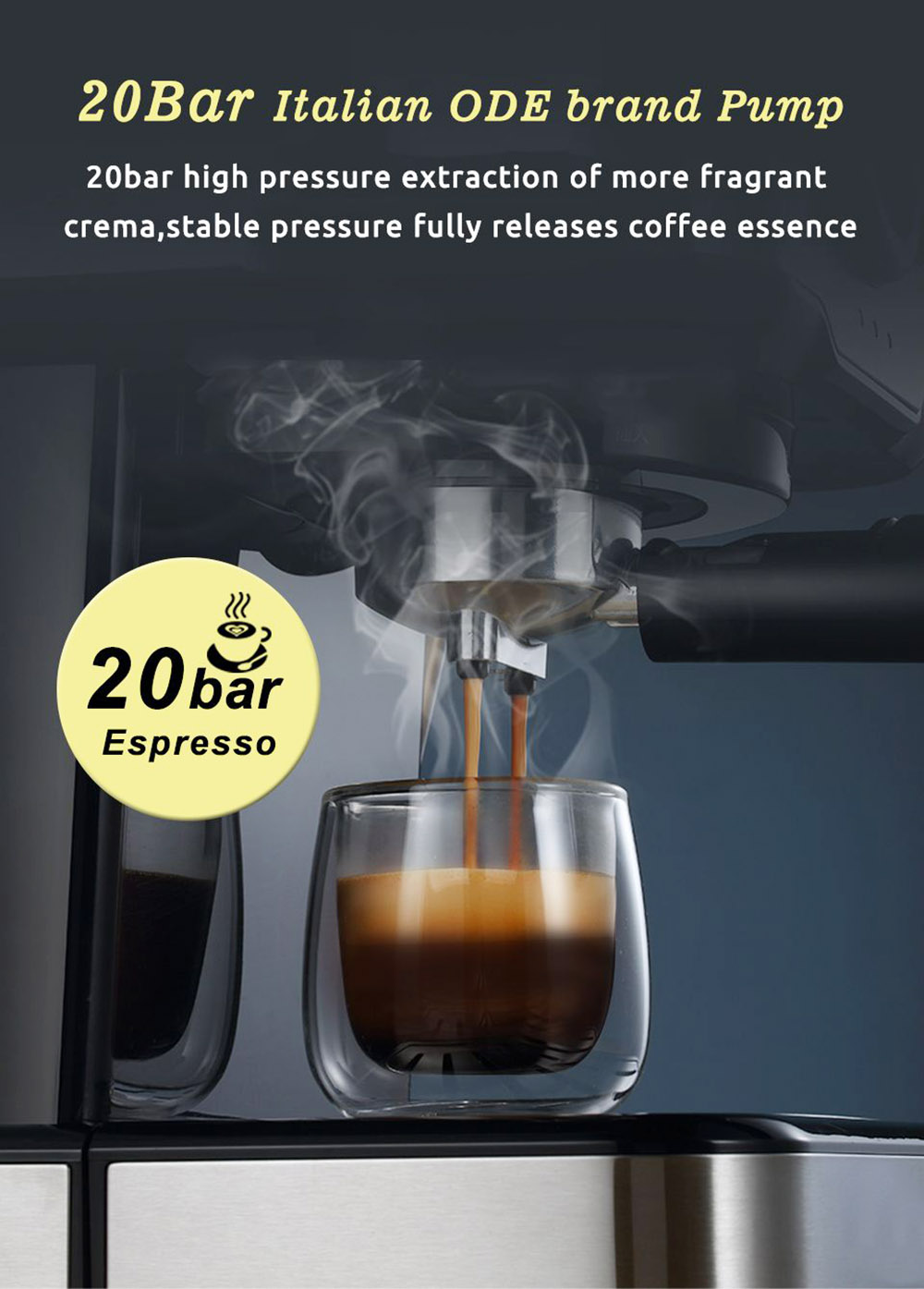 Cafetera HiBREW H5 1050W con taza para café con leche