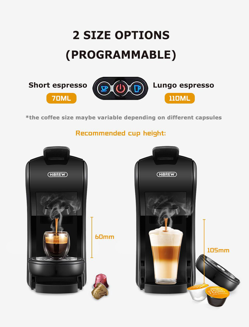 HiBREW H1A 1450W espresso coffee machine Black