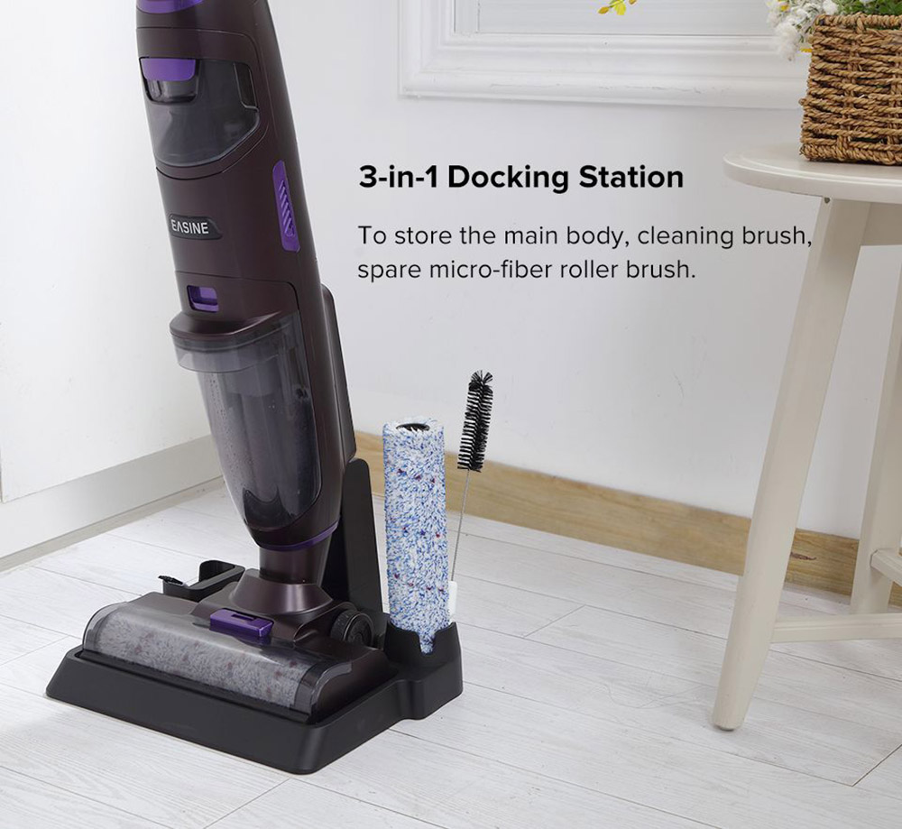 ILIFE F100 Cordless Wet Dry Vacuum Cleaner, Smart Vacuum Mop Wash Cleaner, 3000mAh, 30min Runtime, LED Display