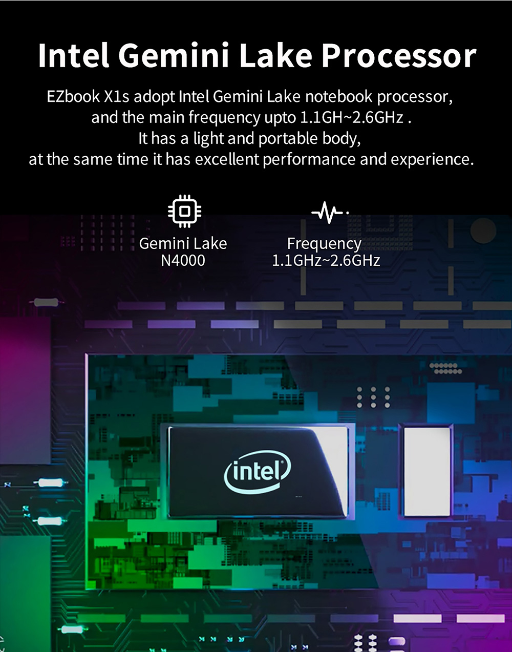 Jumper EZbook X1S Tablette 2 en 1 Intel Gemini Lake N4000