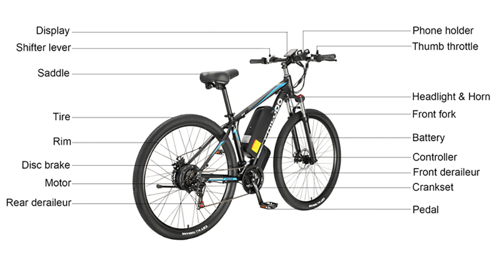 PHILODO H7 2.0 Electric Mountain Bike 29 Inch 48V 13Ah Removable Battery 1000W High-speed Motor 48km/h 21 Speed Gear