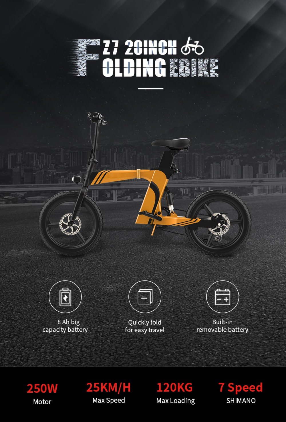 Bicicleta electrica Z7 250W Motor fara perii Albastru