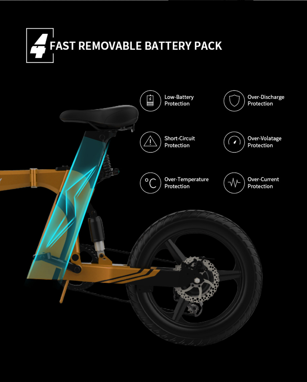 Z7 Elcykel 250W Borstlös Motor Blå