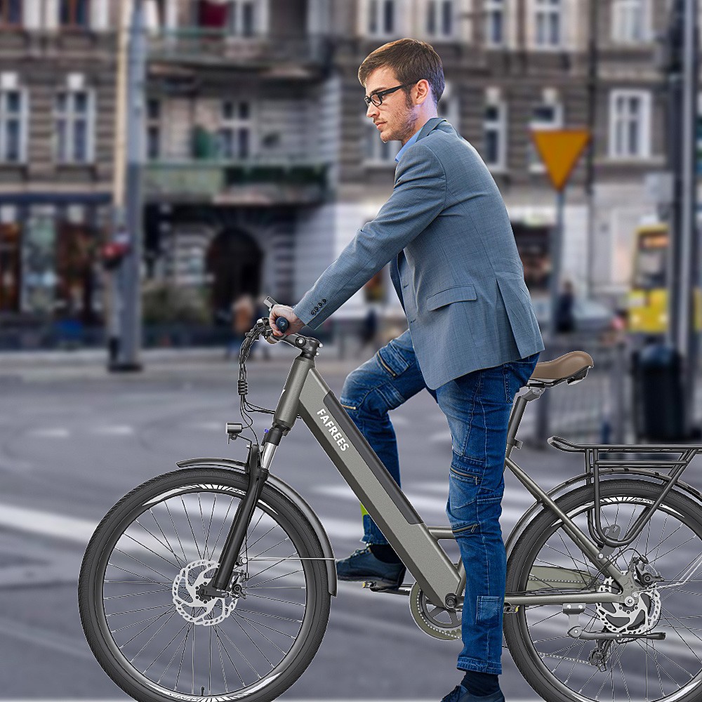 Vélo électrique de ville pas à pas FAREES F26 Pro 26'' Gris