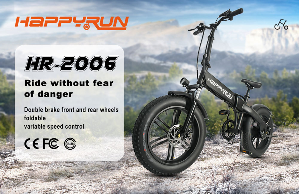 Happyrun HR-2006 Bicicleta Elétrica Dobrável Motor 350W