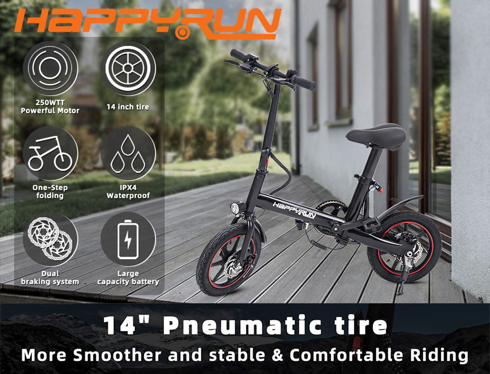 Happyrun HR-X40 Lightweight Electric Folding Bike 350W Motor