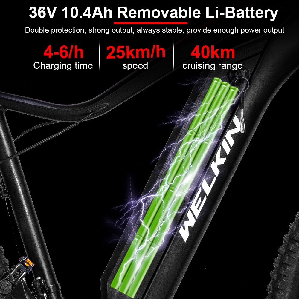 WELKIN WKEM001 Electric Bike 350W MTB Black