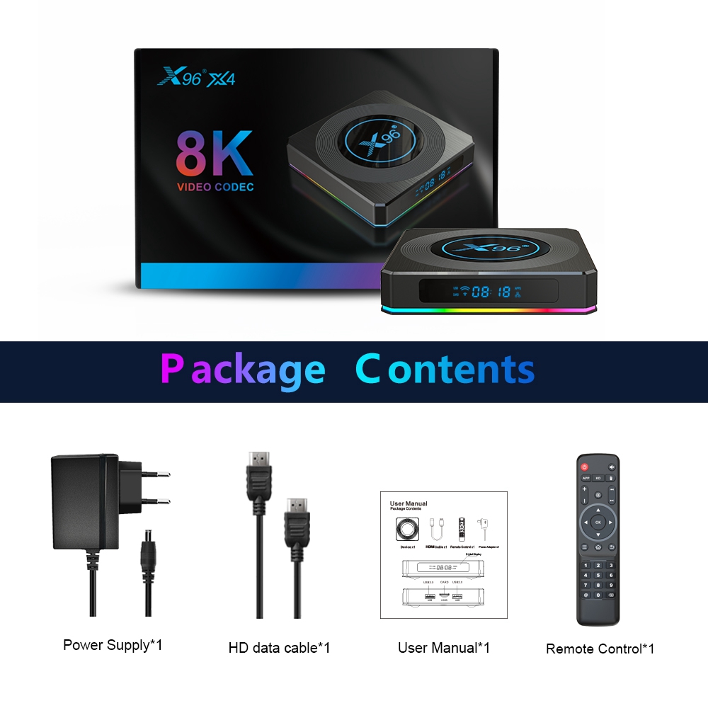 X96 X4 Android 11 Amlogic S905X4 8K HDR 4GB/32GB TV BOX