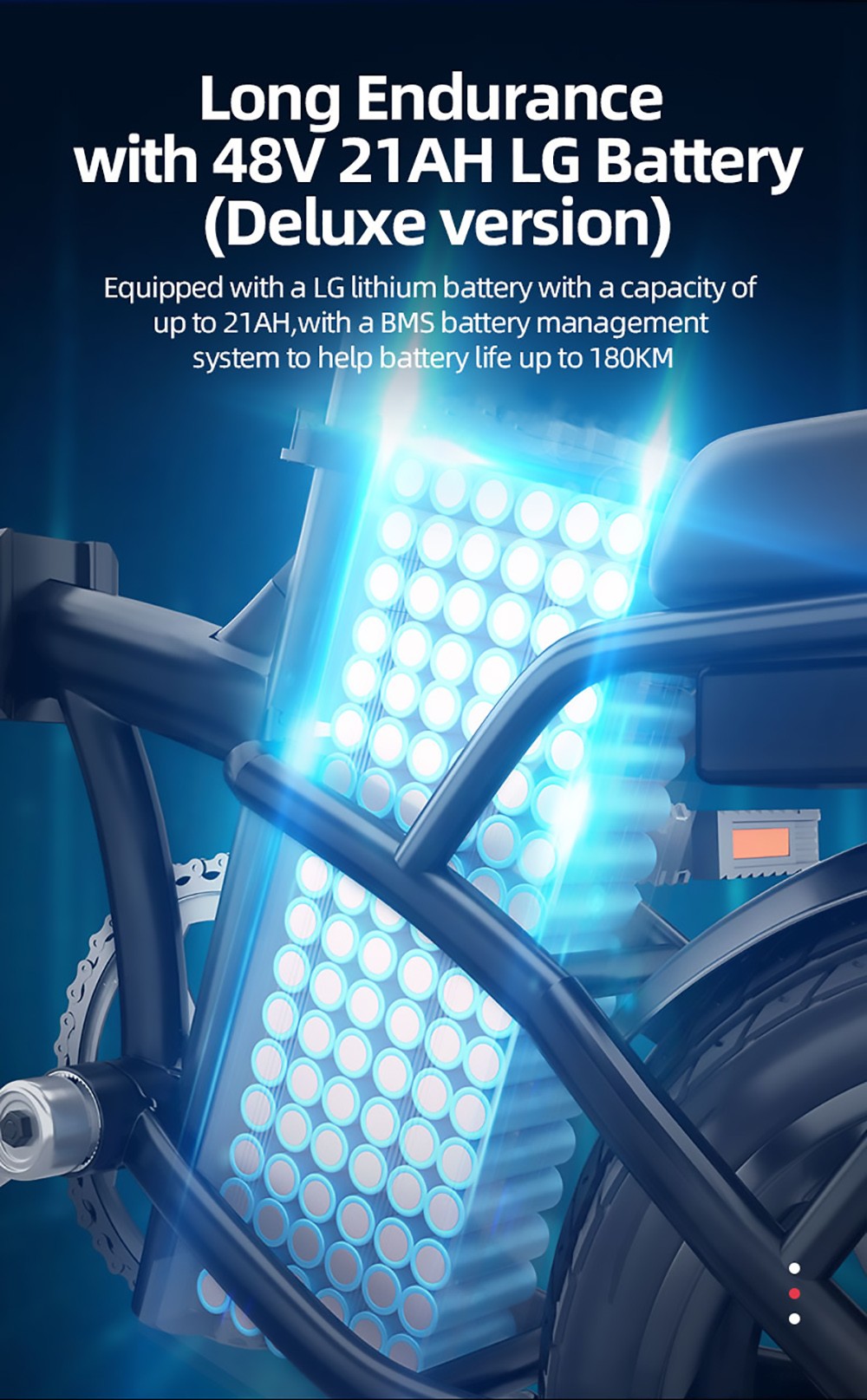 DYU A5 elektromos kerékpár 350 W motor maximális sebesség 25 km/h 36 V 7.5 Ah akkumulátor 70 km maximális hatótáv - fehér