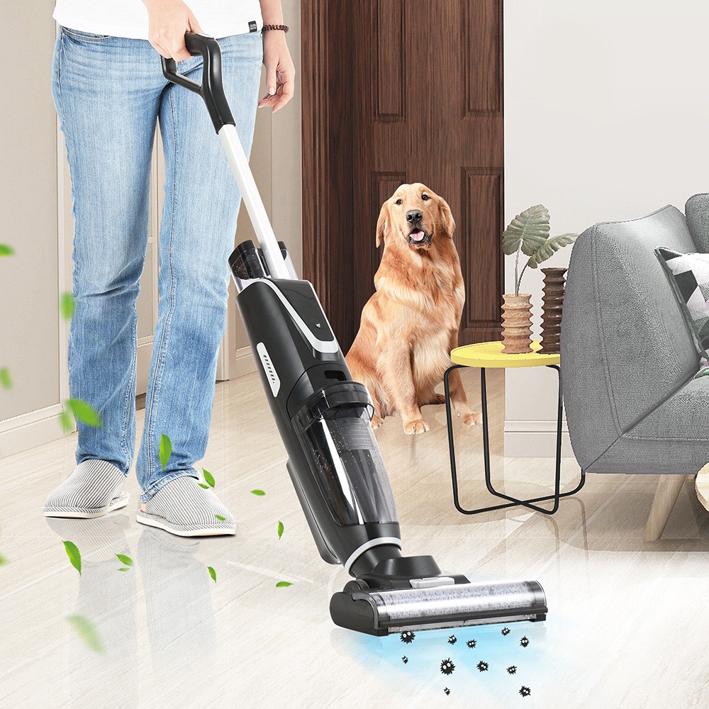 3 in 1 Cordless Wet and Dry Vacuum Cleaner Floor Cleaner with Two-tank System Two Brushes for Carpets and Hard Floors