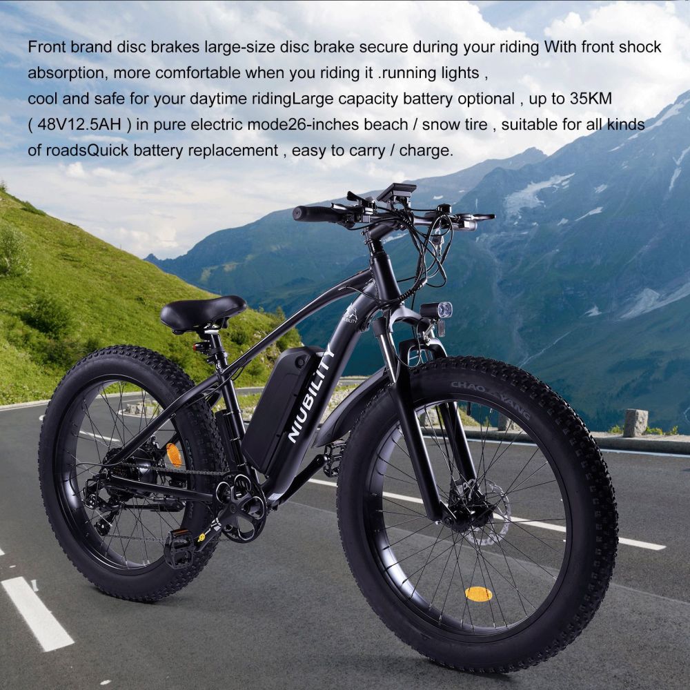 Niubility B26 Electric Bike 48V 12,5Ah Μπαταρία 1000W Μαύρο