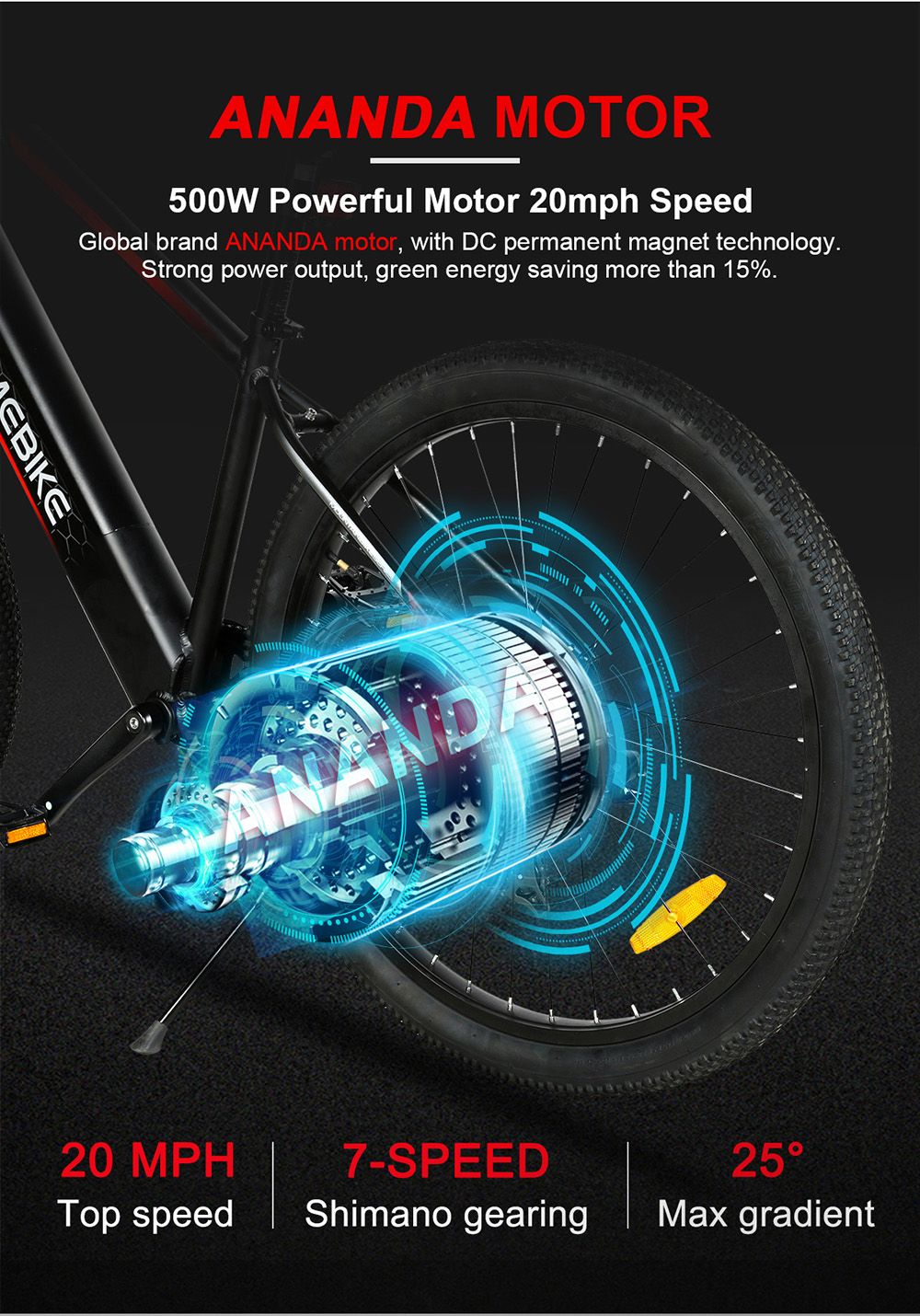 SAMEBIKEMY-275 10.4Ah 500W 48V 27.5inch Electric Bike 20mph Top Speed 80km Mileage Range Max Load 150kg