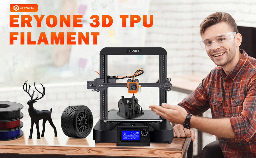 TPU eryone izzószál 3D nyomtatóhoz 1,75 mm tolerancia 0,03 mm 0,5 kg (1,1 font) / tekercs - piros