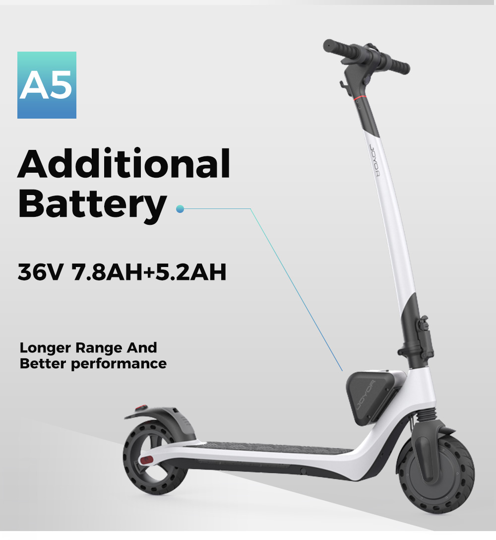 JOYOR A5 Folding Electric Scooter 8 Inch Tires 350W Motor 36V 13Ah Removable Battery 25km/h Top Speed 35KM Max Mileage E-Scooter - Black