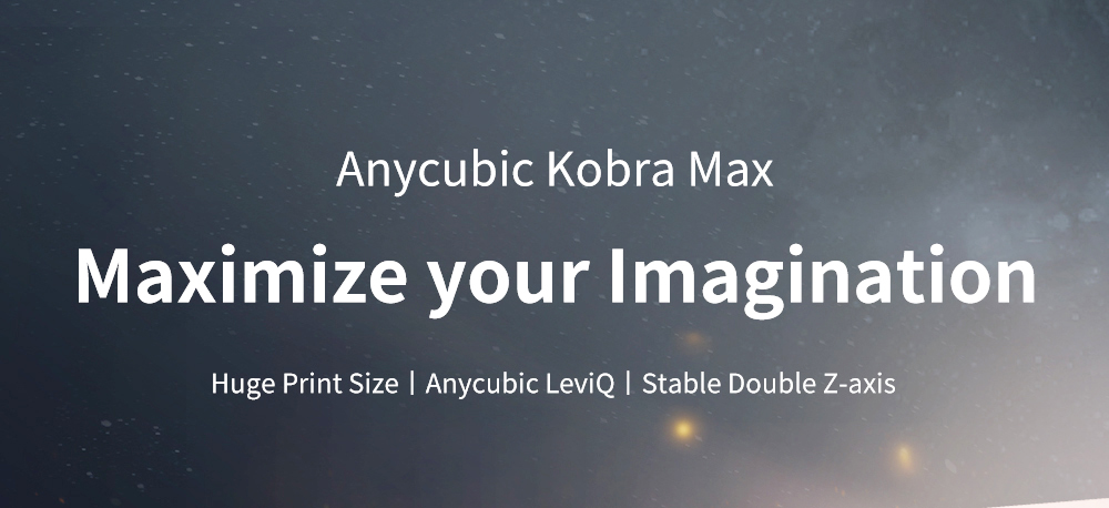 Kobra anycubico Max 3D Stampante, livellamento automatico, driver passo-passo, display da 4.3 pollici, dimensioni di stampa 450 x 400 x 400 mm
