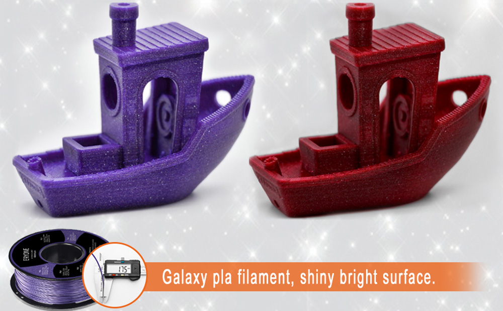 Eryone Galaxy Sparkly Glitter PLA Filament pentru imprimantă 3D 1,75mm Toleranță 0,03mm 1kg (2.2lbs)/bobină - argint