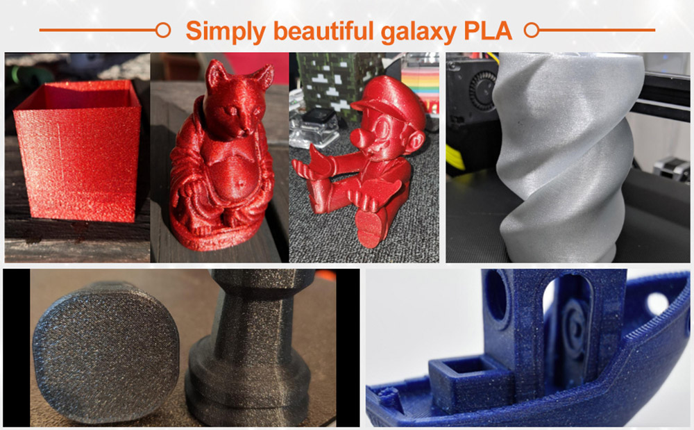 Filament PLA ERYONE Galaxy à paillettes scintillantes