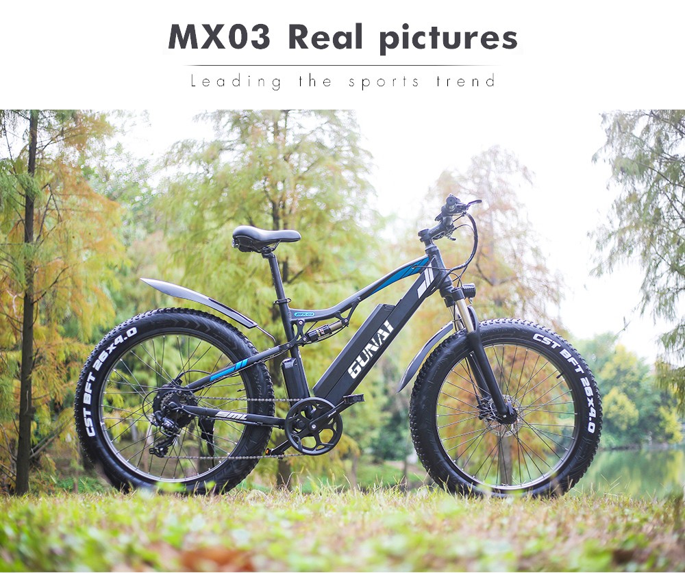 GUNAI MX03 1000W 48V 17Ah 26 hüvelykes 40Km/h elektromos kerékpár fekete