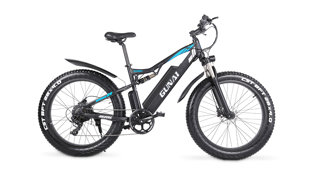 GUNAI MX03 1000W 48V 17Ah 26 inch 40Km/h bicicleta electrica neagra