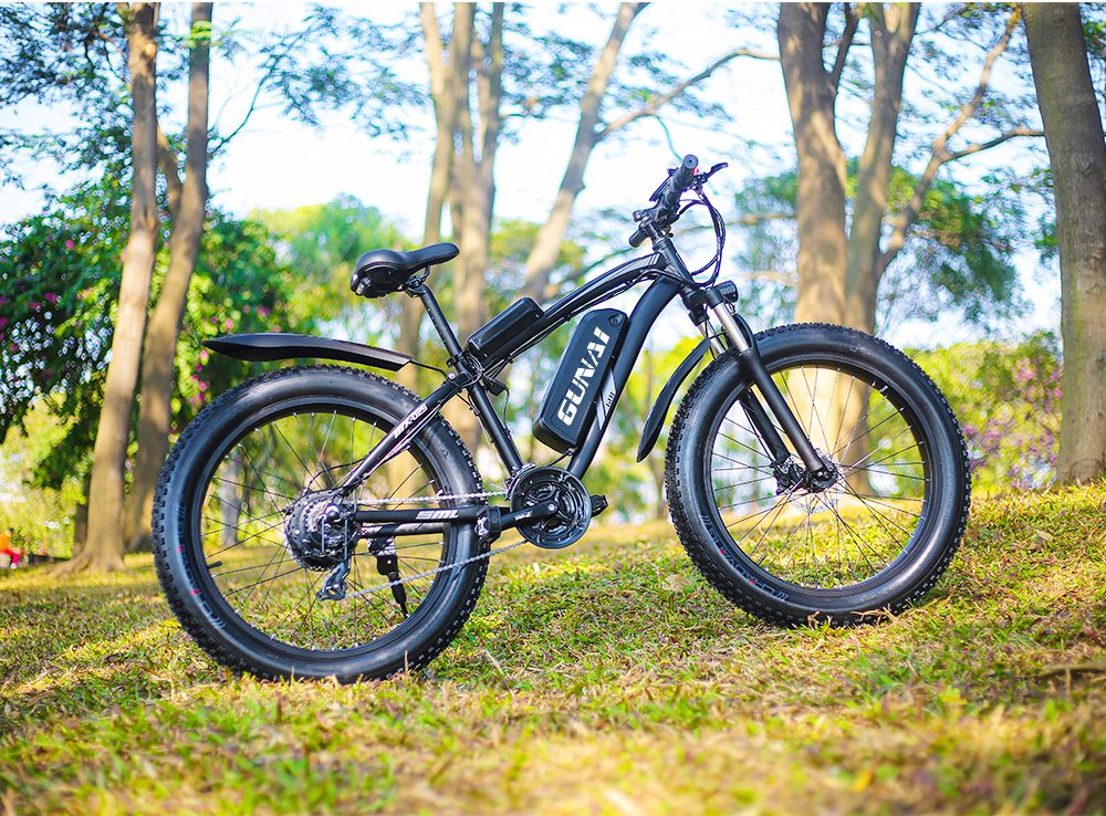 Bicicletta elettrica GUNAI MX02S 1000W Motore 48V 17Ah 40Km/h Velocità 26'' Nero