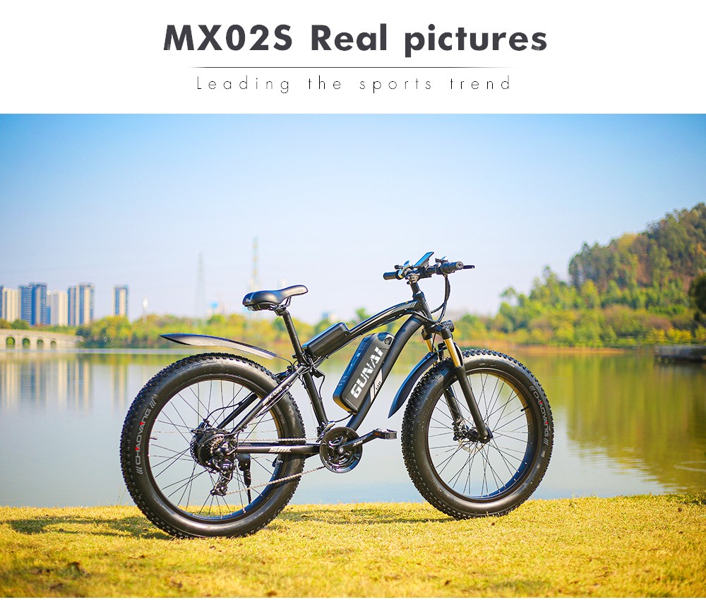 GUNAI MX02S 1000W Motor 48V 17Ah 40Km/h Velocidad 26'' Bicicleta eléctrica Negra