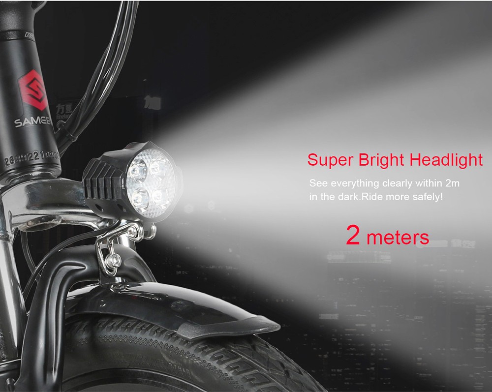 Samebike JG20 Smart Folding Electric Moped Bike 350W Motor 10Ah Battery Max 30km/h 20 Inch Tire - Black