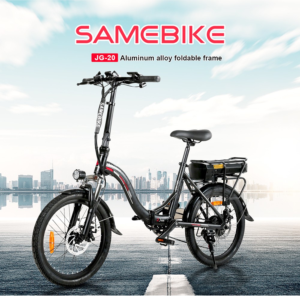 Bicicletta elettrica pieghevole Samebike JG20 Smart 350 W - Nera