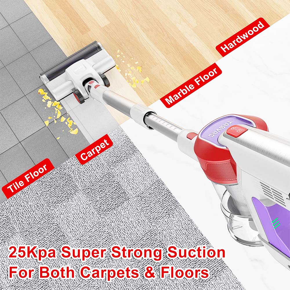 TASVAC S8 Cordless Vacuum Cleaner 23KPa Strong Suction with Washable HEPA Filter Suitable for Family Cars Pet Hair Carpe