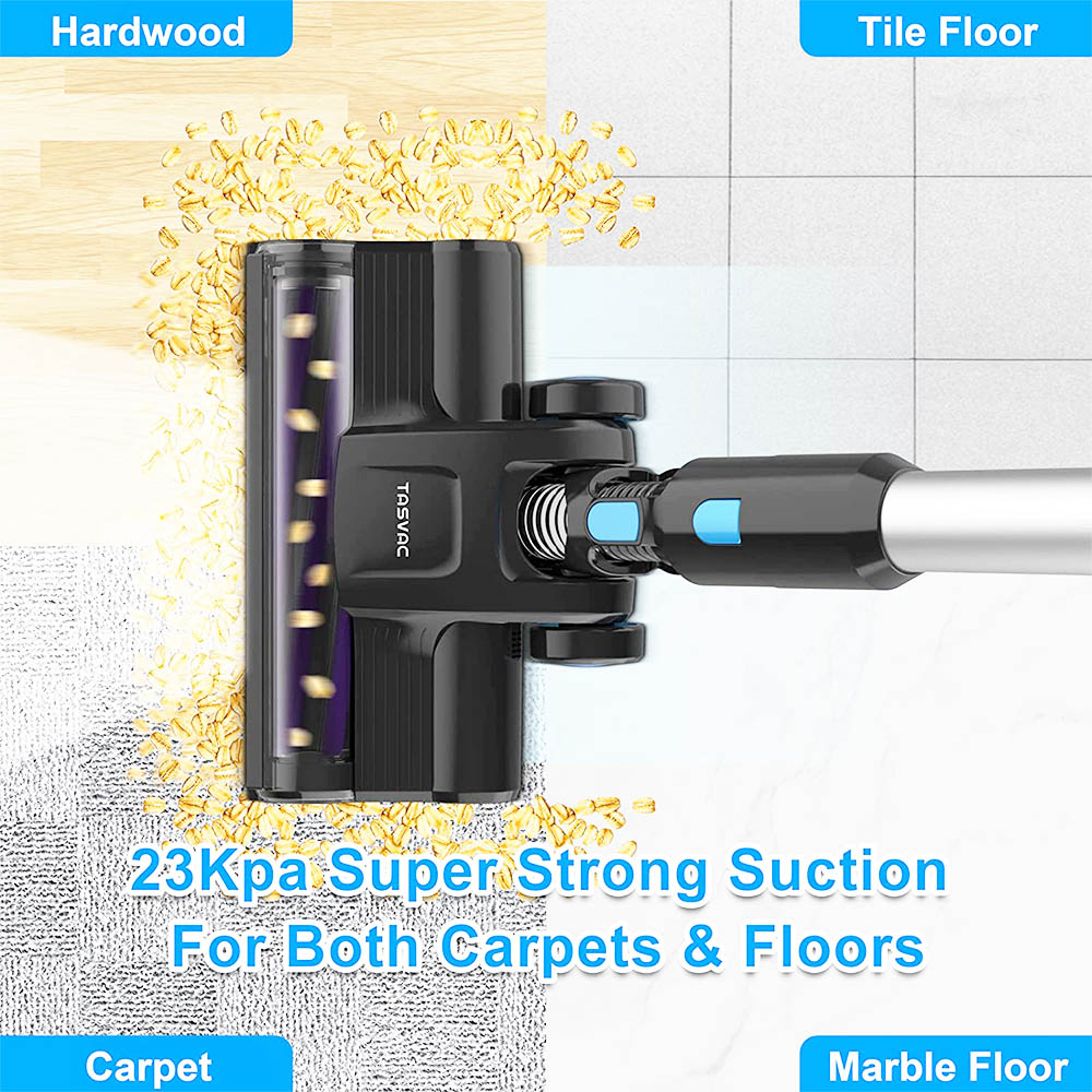 TASVAC S8 Cordless Vacuum Cleaner 23KPa Strong Suction with Washable HEPA Filter Suitable for Family Cars Pet Hair Carp