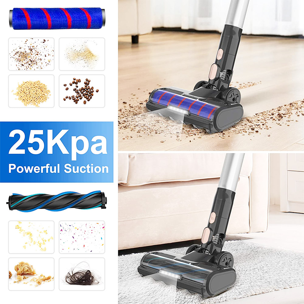 YISORA V110 Battery Handheld Cordless Vacuum Cleaner 265W 25000Pa Strong Suction Power LED Display for Carpets Pet Hair