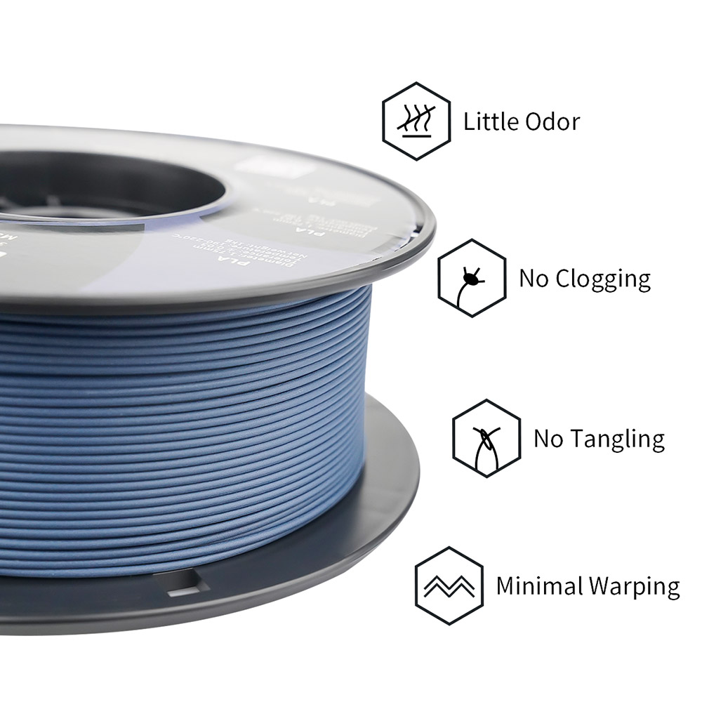 ERYONE Matte PLA Filament voor 3D Printer 1.75 mm tolerantie 0.03 mm 1 kg (2.2 lbs)/spoel - marineblauw