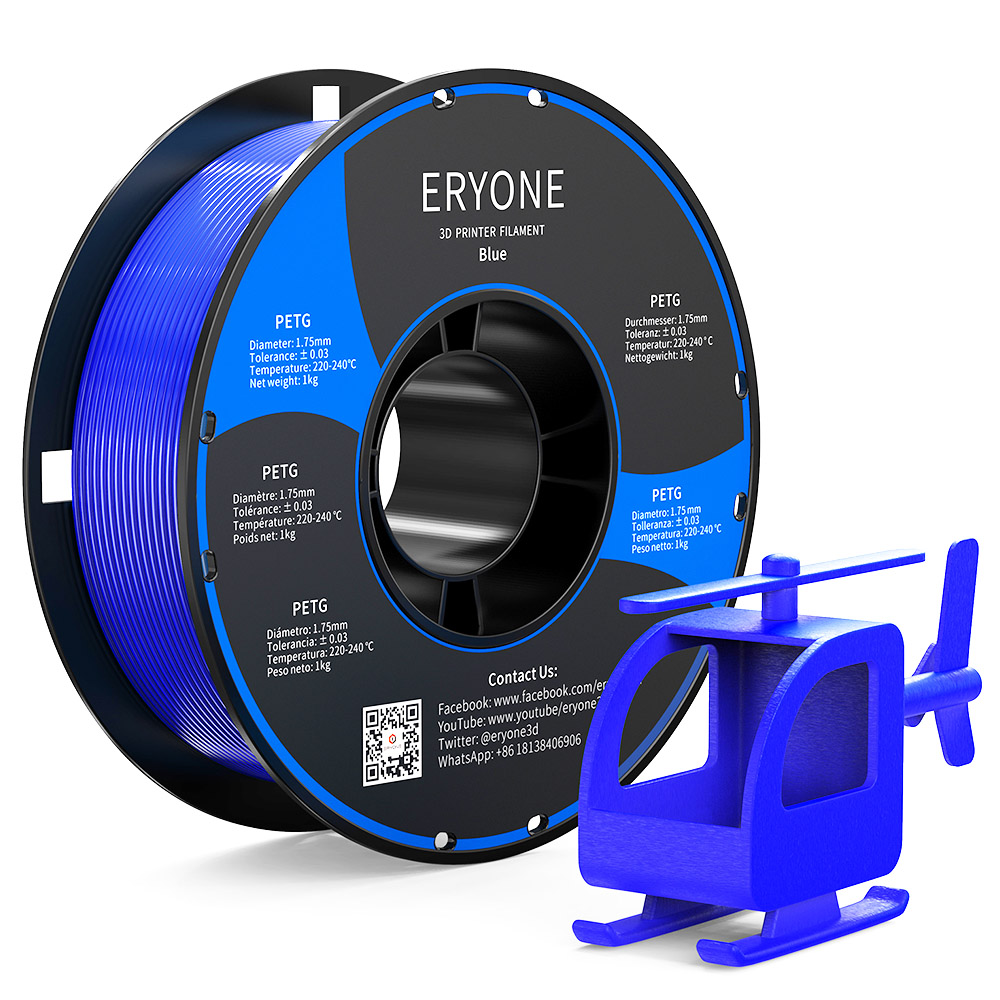 Filament Petg dla drukarki 3D 1,75 mm tolerancji 0,03 mm 1 kg (2,2 funta)/bool - niebieski