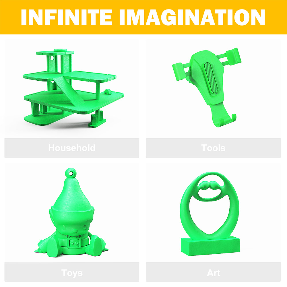 ERYONE PLA Filament for 3D Nyomtató 1.75 mm tűrés 0.03 mm 1 kg (2.2 LBS)/orsó - zöld