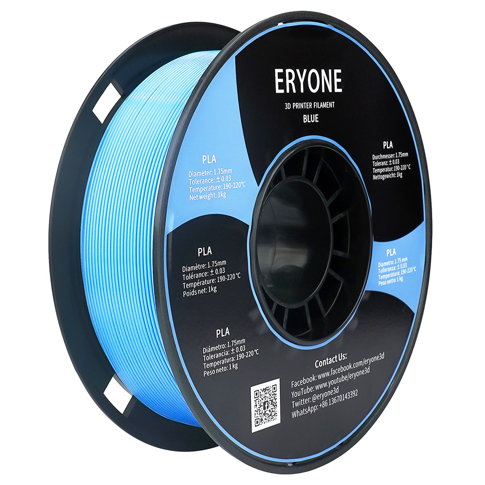 Pla eryone -gloeidraad voor 3D -printer 1,75 mm Tolerantie 0,03 mm 1 kg (2,2 lb)/Bool - Blauw