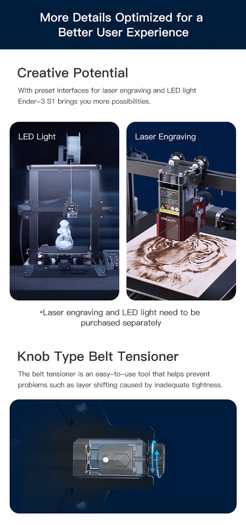 3D nyomtató Creality Ender-3 S1 Sprite Dual Gear közvetlen extruder