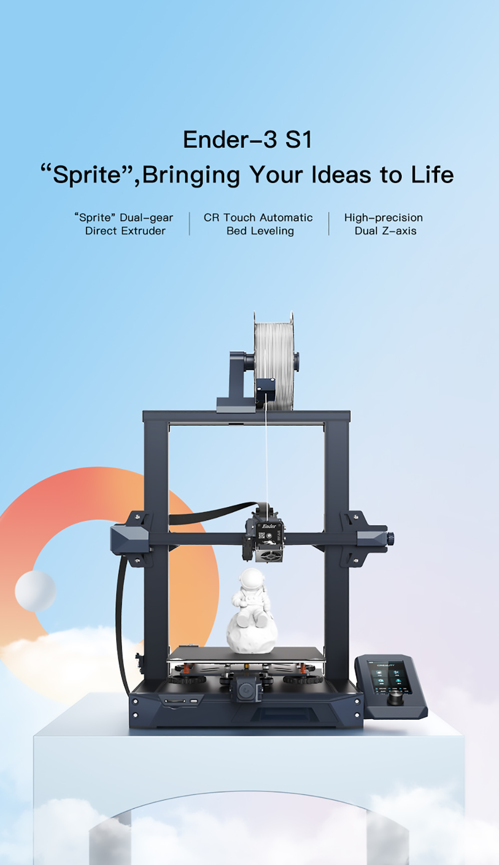 Εκτυπωτής 3D Creality Ender-3 S1 Sprite Dual Gear Direct Extruder