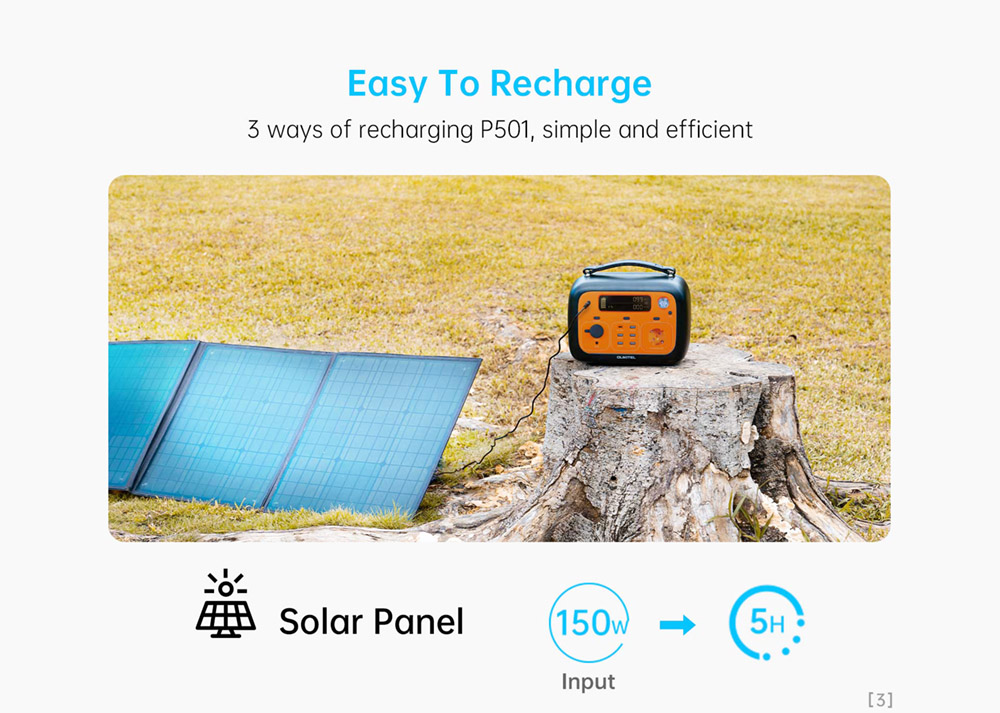 Centrale électrique portable OUKITEL P501 + panneau solaire Flashfish SP 100W
