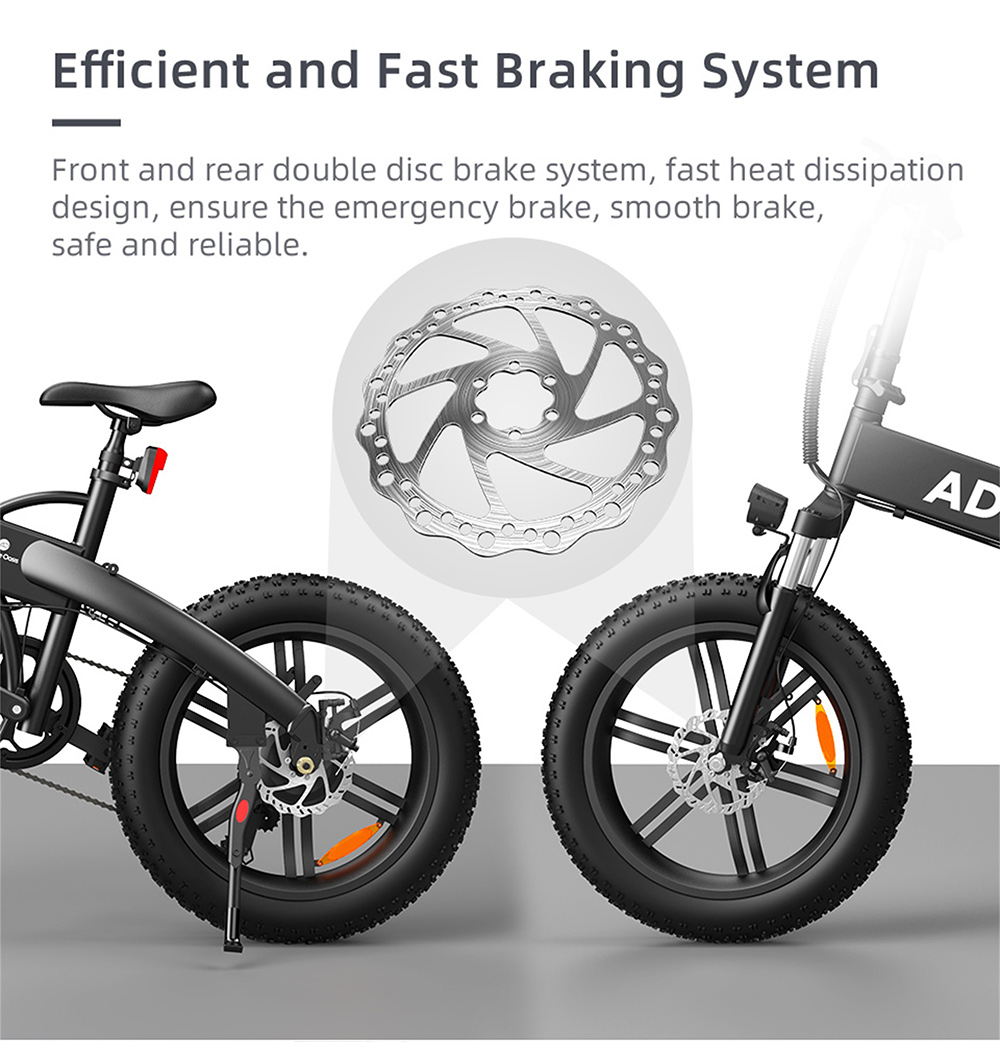 ADO A20F+ Vélo Pliant Électrique 500W Moteur 10.4Ah Batterie Blanc