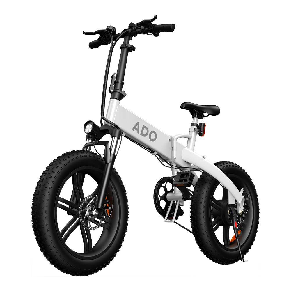 ADO A20F+ International Version Off-road Electric Folding Bike 20*4.0 inch 500W Brushless DC Motor SHIMANO 7-Speed Rear Derailleur 36V 10.4Ah Removable Battery 35km/h Max speed Pure power up to 50km Range Aluminum alloy Frame - Black