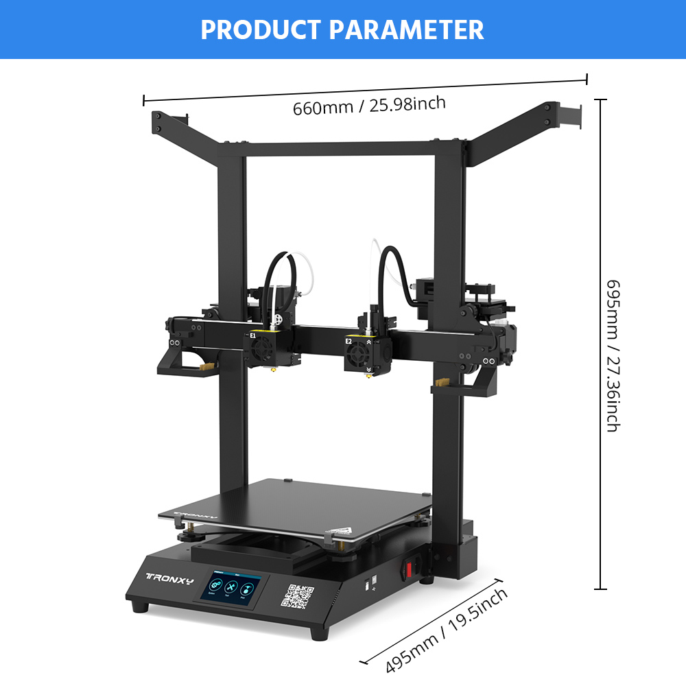 TRONXY Gemini S dubbele extruder 3D-printer