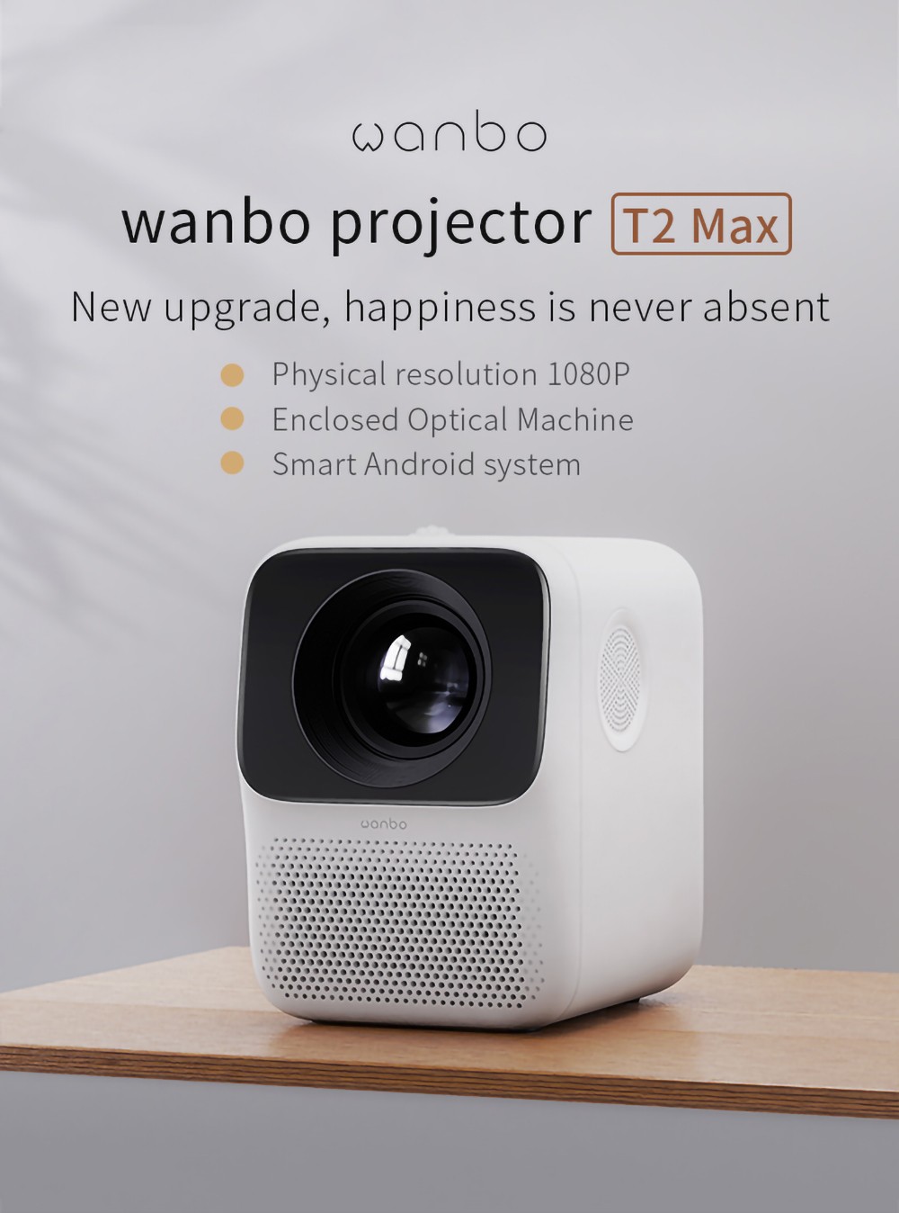 Mini projektor LED XIAOMI Wanbo T2MAX 1080P, edycja globalna