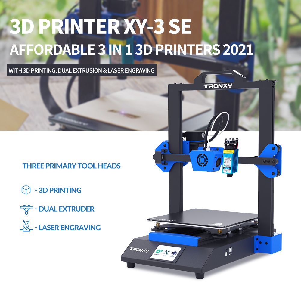 TRONXY XY-3 SE Single Extruder 3D Printer Lézergravírozó