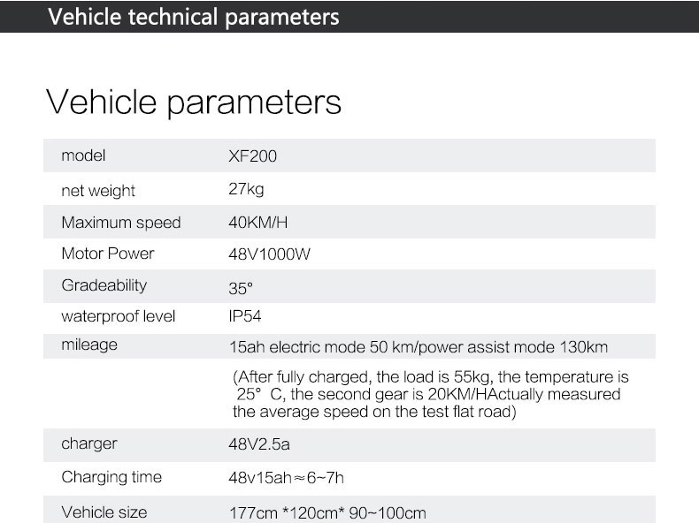 BEZIOR XF200 Vélo électrique pliant 48V 15Ah Batterie 1000W Moteur 20x4.0 pouces Fat Tire Cadre en alliage d'aluminium Shimano 7 vitesses Shift Vitesse maximale 40km/h 130KM Kilométrage assisté Écran LCD IP54 Étanche - Noir