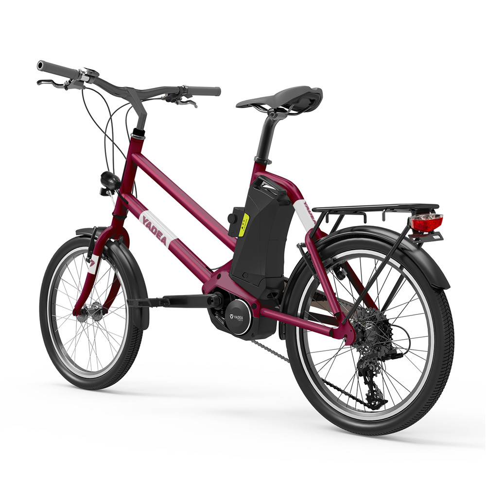 YADEA YT300 20 inch Touring Electric City Bike 350W OKAWA Mid Drive Motor SHIMANO 7-Speed Rear Derailleur 36V 7.8Ah Removable Battery 25km/h Max speed up to 60km Max Range LED Headlight - Red
