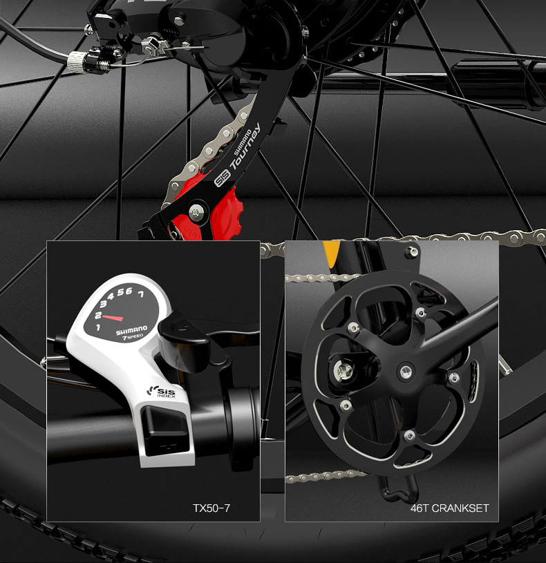 BEZIOR X500 Pro Folding Electric Bike 26 inches 10.4Ah 500W Black Yellow